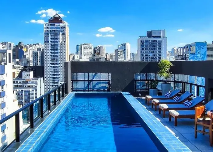 Studio Com Piscina No Rooftop No Centro De Sp
